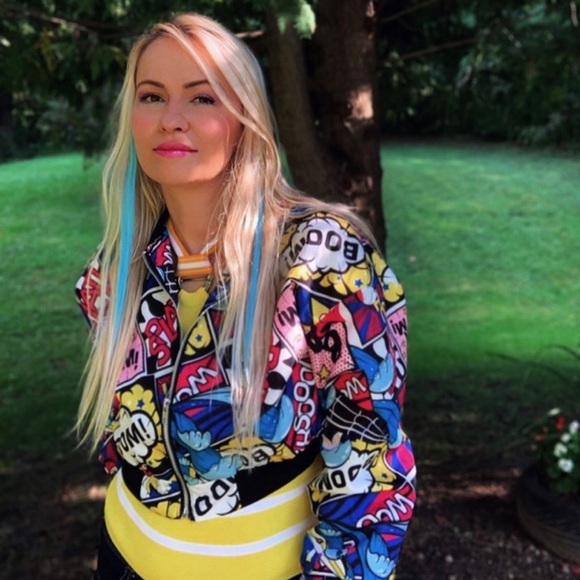 Comic print light jacket S-M - Picture 2 of 5